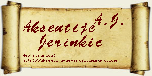 Aksentije Jerinkić vizit kartica